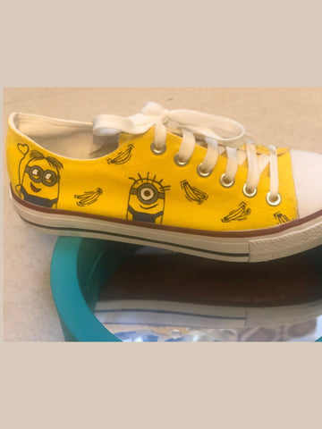 Handpainted Minion Sneakers for Women