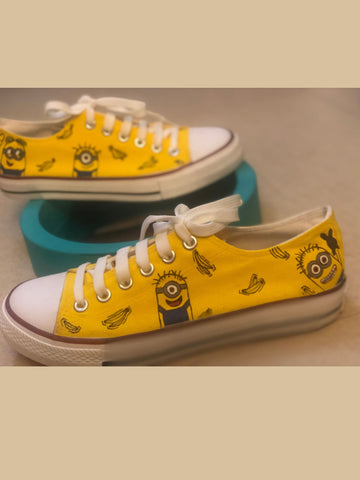 Handpainted Minion Sneakers for Women