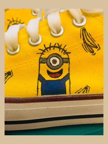 Handpainted Minion Sneakers for Women