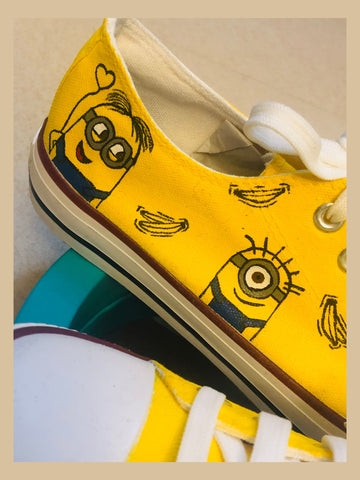 Handpainted Minion Sneakers for Women