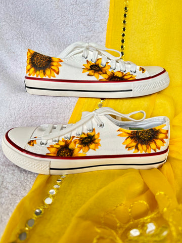 AUTHENTIC sale PATCHWORK Sunflower Canvas Sneakers