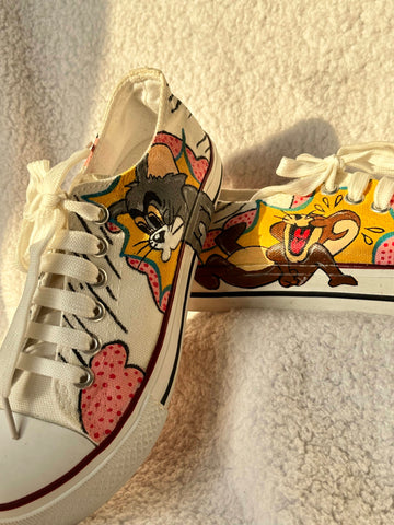 Handpainted TOM & JERRY Women Sneaker