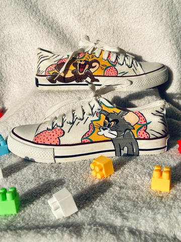 Handpainted TOM & JERRY Women Sneaker