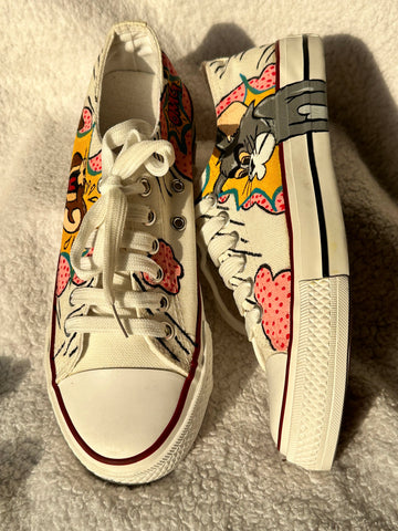 Handpainted TOM & JERRY Women Sneaker