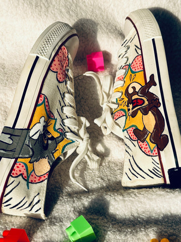 Handpainted TOM & JERRY Women Sneaker